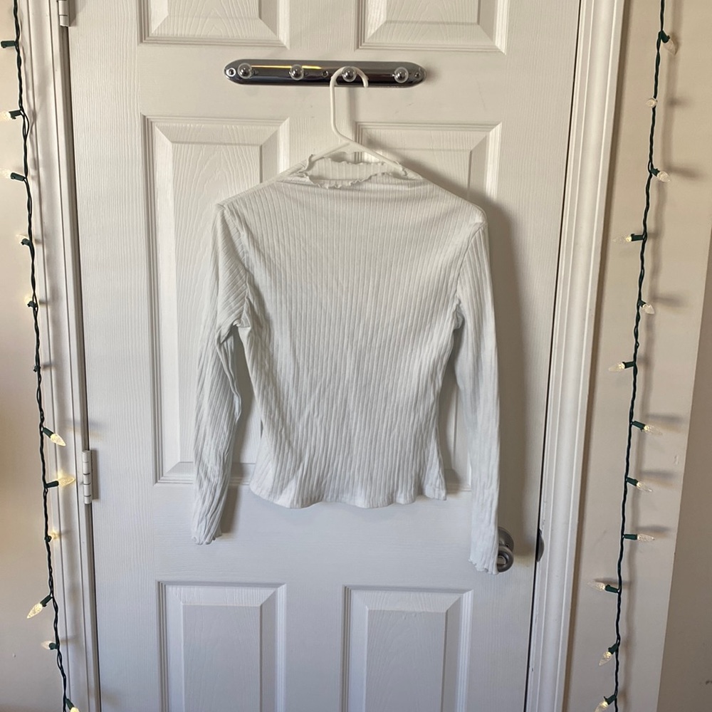 SHEIN form fitting ribbed long sleeve blouse